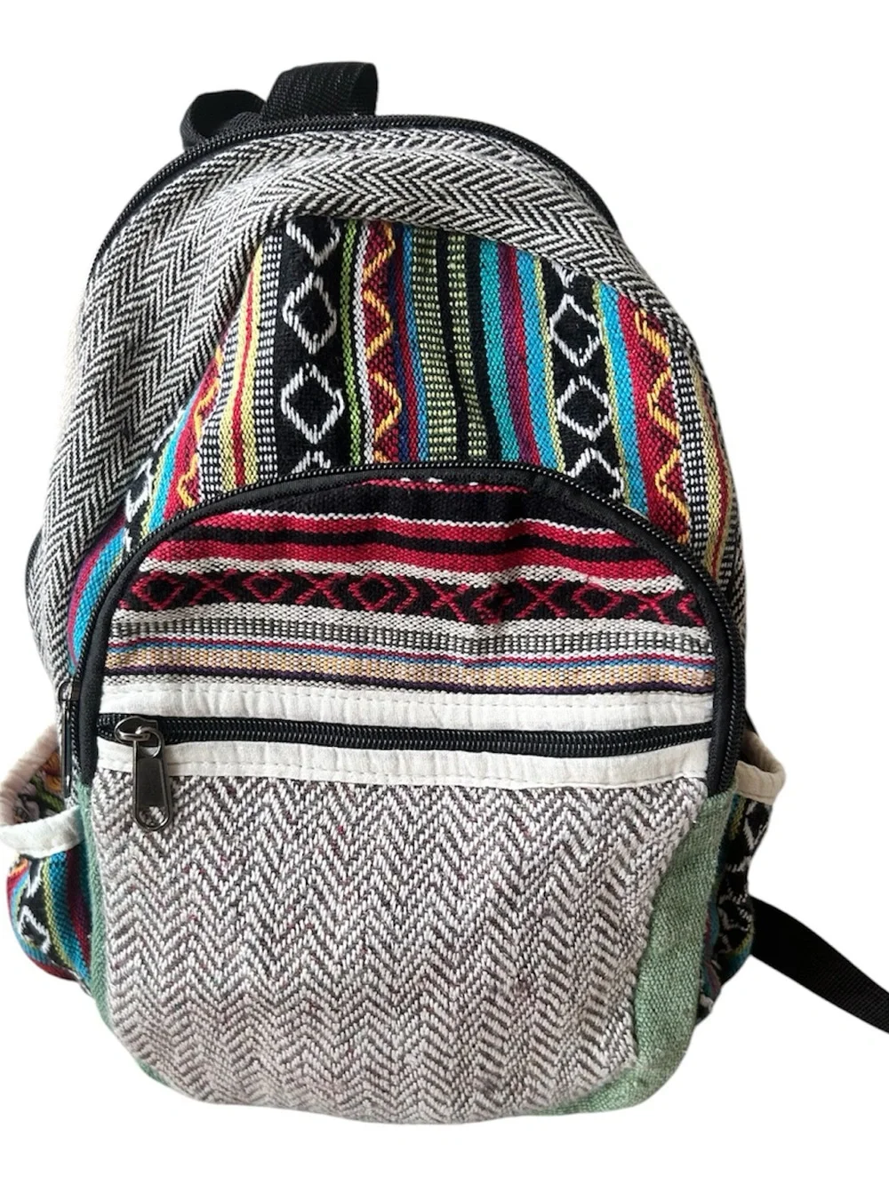 Rising International multi-colored Aztec like design small backpack